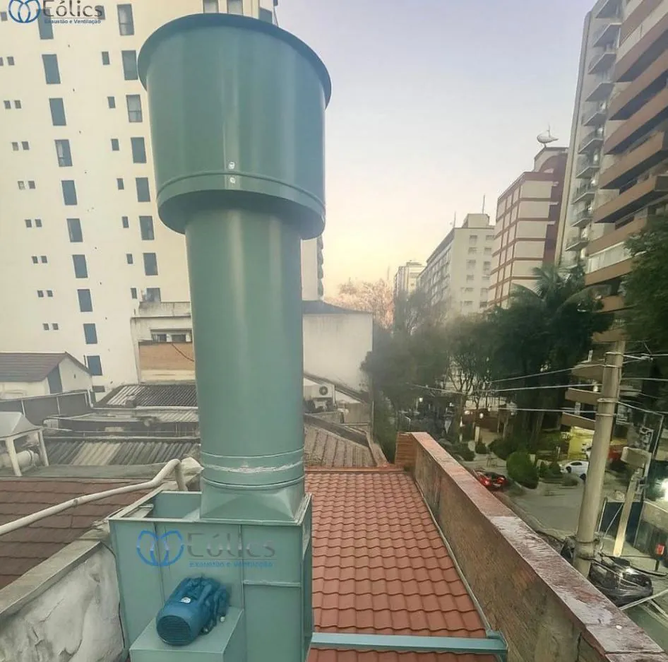 Exaustor centrífugo caracol instalado